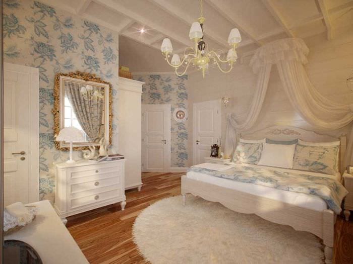яркий интерьер спальни в стиле прованс