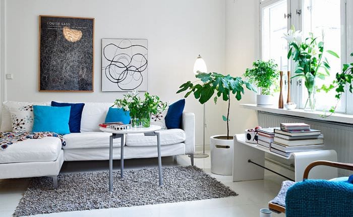 идея красивого интерьера комнаты в скандинавском стиле