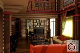 Дизайн интерьера гостиной, Гостиная в деревянном доме, дизайн гостиной в деревянном доме
