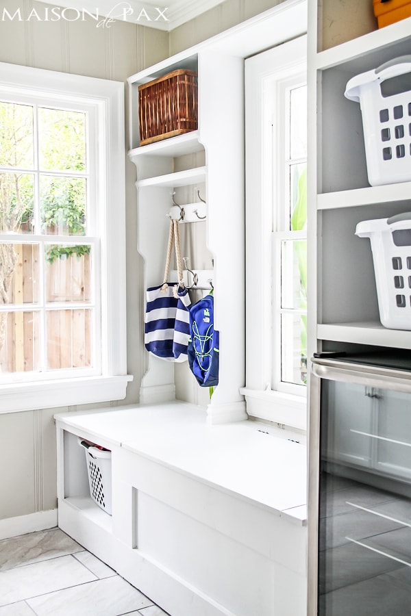 Functional ideas for a multipurpose laundry and mud room 