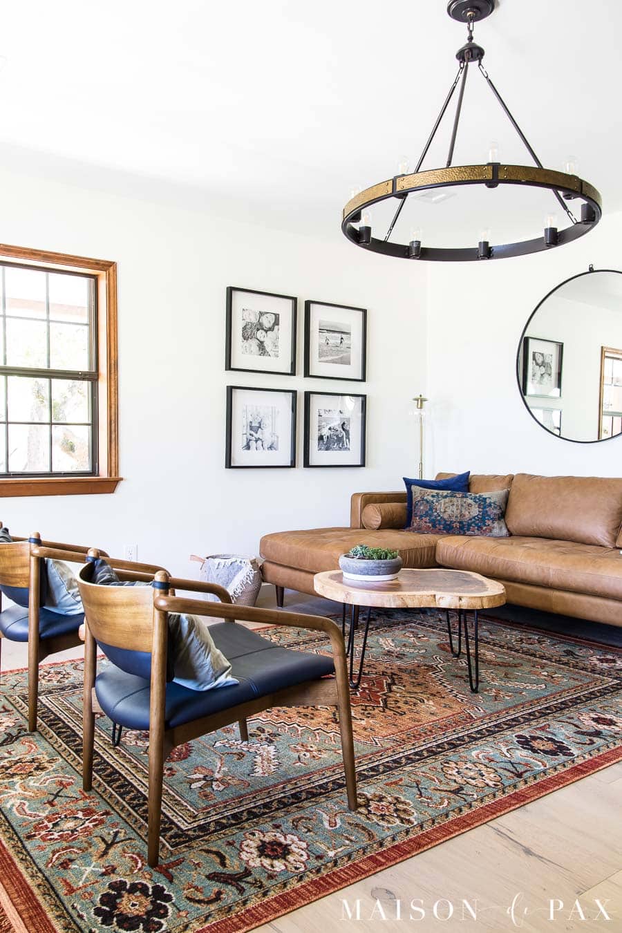 How to Decorate a Leather Sofa tan leather sofa in white living room