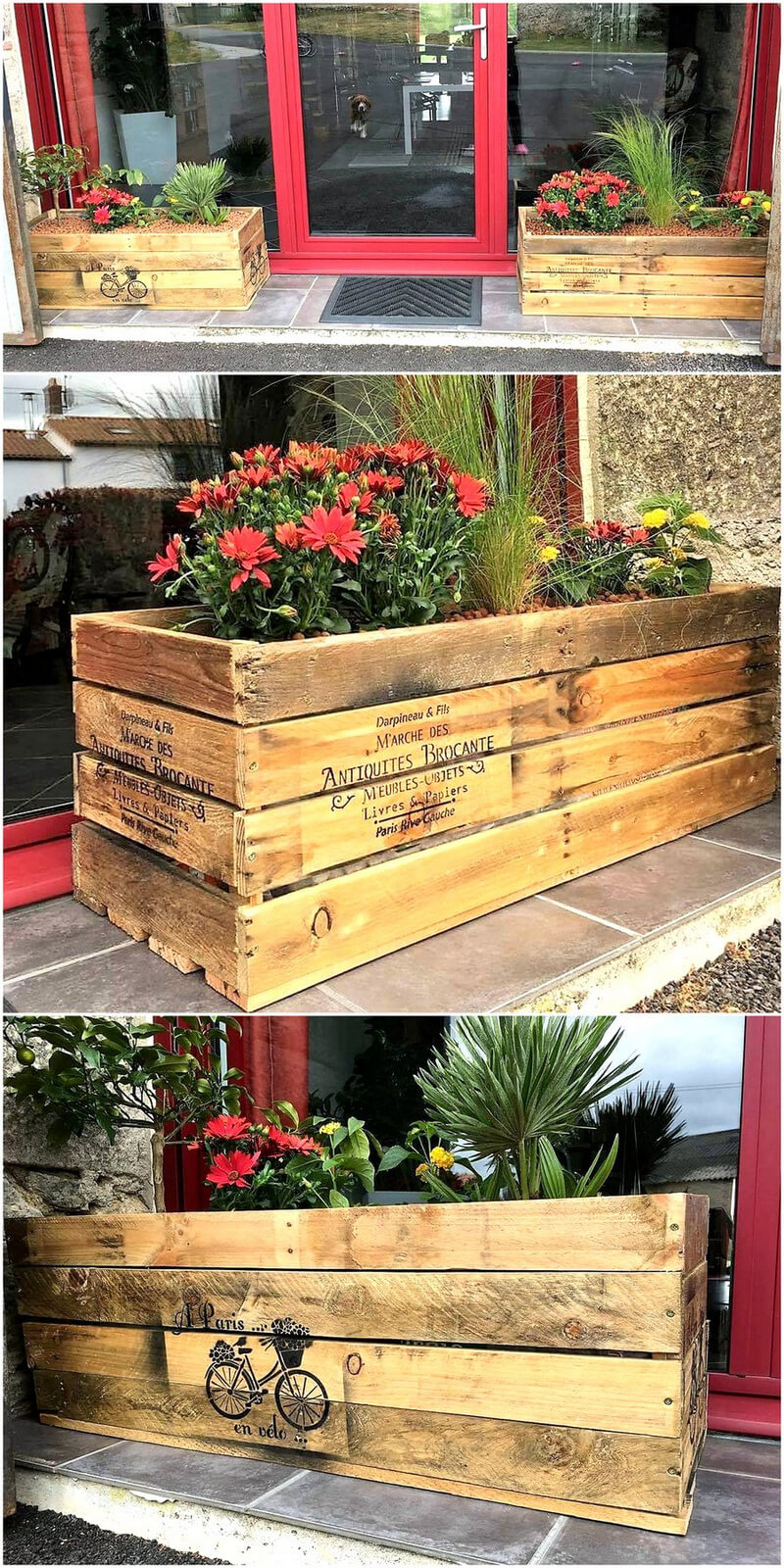 wood pallet made planters