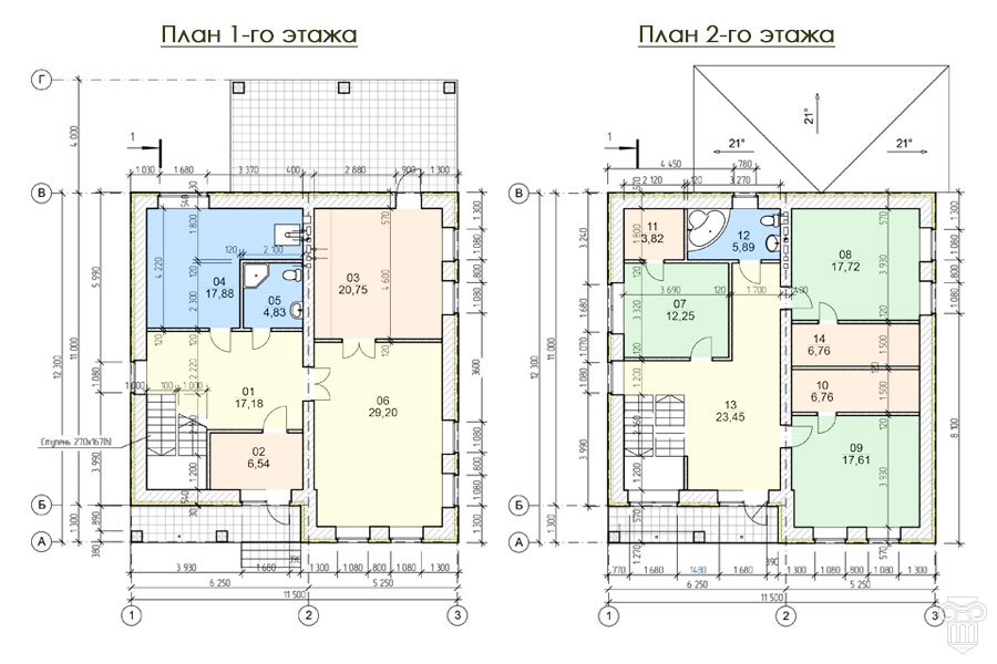 План первого и второго этажа