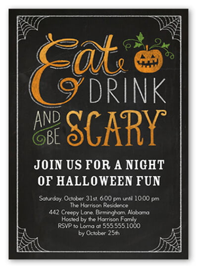 adult halloween party invitation