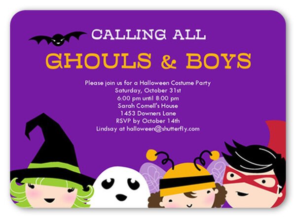 kids halloween party invitations