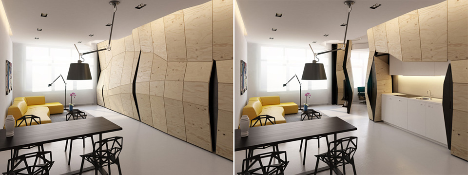 Transforming Interiors: Transformer Apartment by Vlad Mishin 1