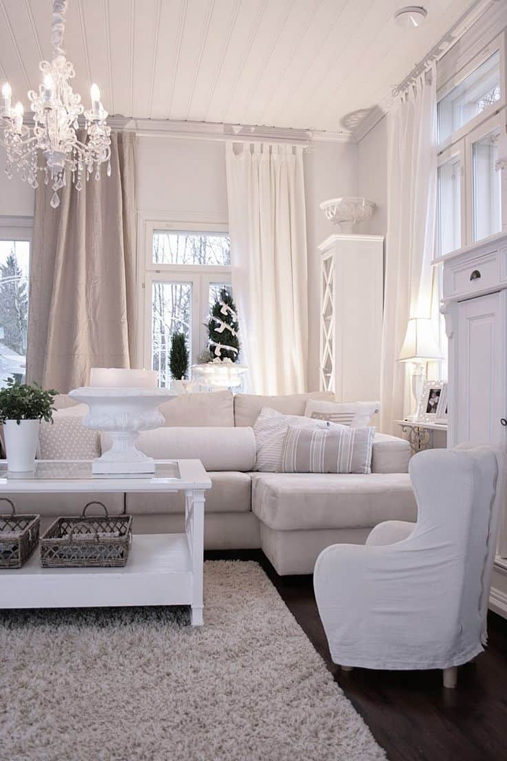 Incorporate White living room full white 10 Home DéCor Tricks to Brighten up a Dark Room