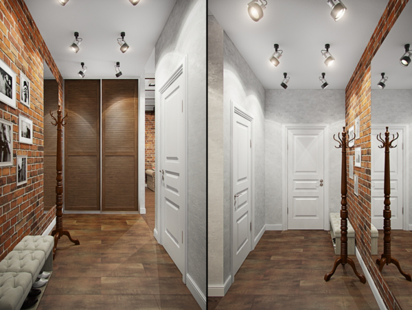 Узкий длинный коридор в квартире дизайн фото реальные
